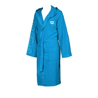 Afbeelding van arena Zeal Plus Junior badjas voor jongens en meisjes van microvezel, microvezel met capuchon zakken, uniseks, sneldrogend, comfortabel licht