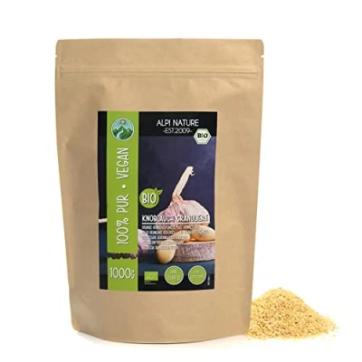 Afbeelding van biologische knoflookgranulaat (1 kg), biologisch knoflookgranulaat, knoflook van gecontroleerde teelt, in het laboratorium getest, 100% zuiver en natuurlijk