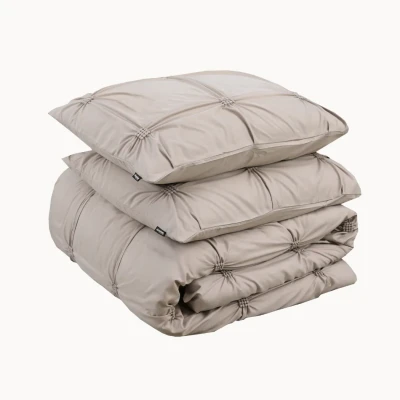 Afbeelding van Dekebdovertrek Mat Satijn Finn Taupe 2 Persoons 200x200/220