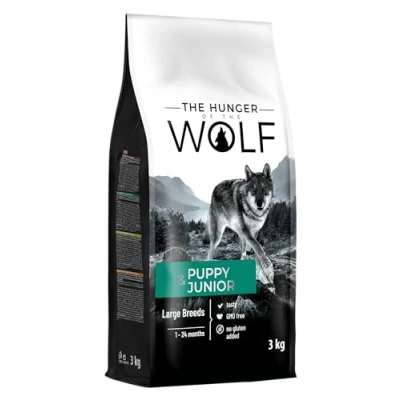 Afbeelding van the Hunger of Wolf Hondenvoer voor puppy&#039;s en jonge honden, grote rassen, droogvoer met hoog gevogeltevlees, 3 kg