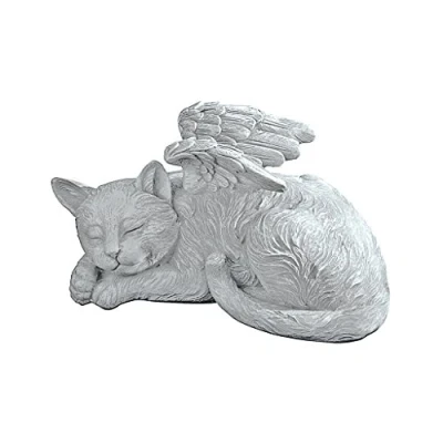 Afbeelding van Design Toscano QL6080 Cat Angel Pet Memorial Grave Marker Tribute Standbeeld, 25,5 cm, Polyresin, Stone Finish, Grijs