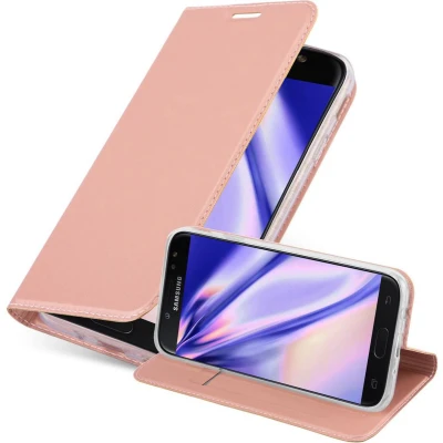 Afbeelding van Cadorabo Hoesje geschikt voor Samsung Galaxy J7 2017 in CLASSY ROSE GOUD Beschermhoes met magnetische sluiting, standfunctie en kaartvakje Book Case Cover Etui