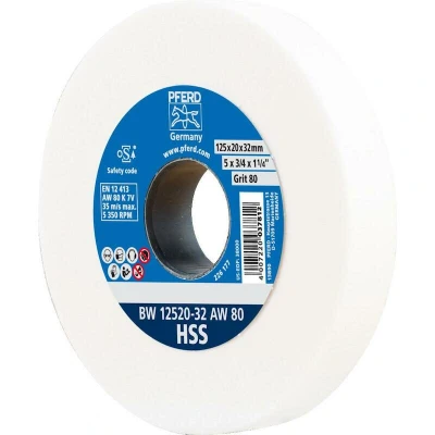 Afbeelding van PFERD slijpschijf HSS, 125 x 20 32 mm, A80, 39009698, middelharde voor het slijpen van HSS boren, met verloophulzen (25/20/16 mm)
