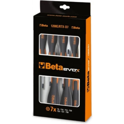 Afbeelding van Beta 1208E/RTX D7 7 delig set Evox schroevendraaiers voor schroeven met Tamper Resistant Torx® profiel (artikel 1208E/RTX) 012081207