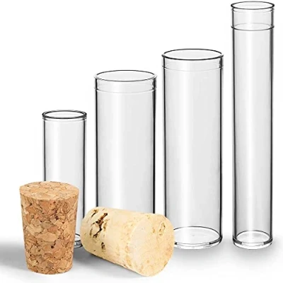 Afbeelding van Tuuters kunststof reageerbuisjes met kurk, buisjes (95 x Ø 17 mm, geperste kurken)