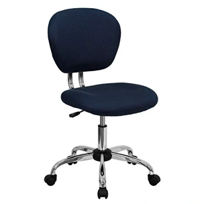 Afbeelding van Flash Furniture bureaustoel met armleuningen en voet van netstof. Zonder armen Mid Back navy
