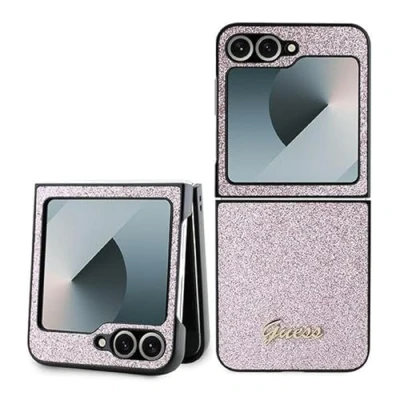 Afbeelding van CG Mobile Guess GUHCZF6HGGSHP hoes voor Z Flip6 F741 roze 4G Glitter Script