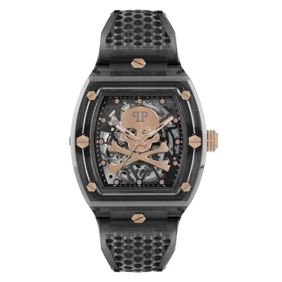 Afbeelding van Philipp Plein The $Keleton Crystal PWPTA0424 Horloge Kunststof Grijs Ø 43 mm
