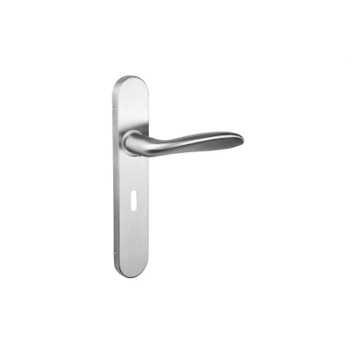 Afbeelding van Lavuzo deurkruk Benevento RVS met afgerond schild SL56 Per set