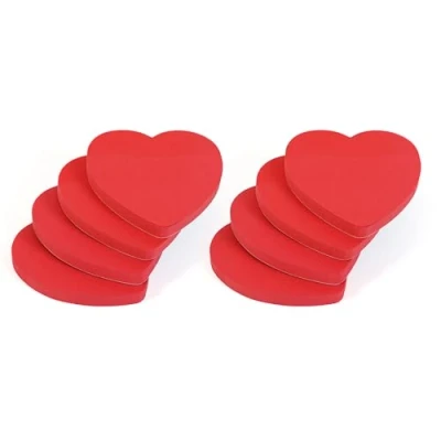 Afbeelding van Evergreen Goods Hartvormige Sticky Post Notities Verwijderbare lijm Verschillende Kleuren (Geel, Roze, Blauw, Groen) 100 Vellen per blok 76x76mm (3&quot;x3&quot;) (8 pads, rode harten)