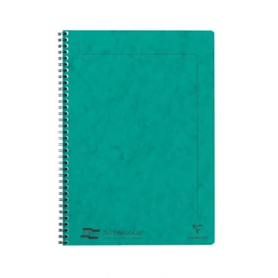 Afbeelding van Clairefontaine 4863Z Een spiraalschrift Notemakers Europa in groen A4 21x29,7 cm 120 uitneembare pagina&#039;s met lijnen Wit papier van 90 g Glanzende cover