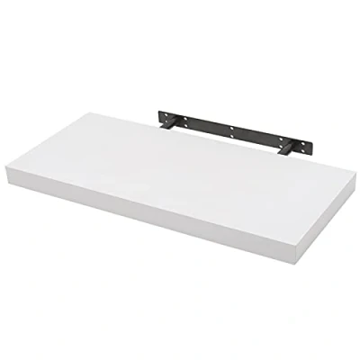 Afbeelding van WOLTU RG9372ws 1 Stuck Zwevende plank Wandrek CD rek in MDF,Kantoorplank Hangende 40x22.9x3.8cm,Wit