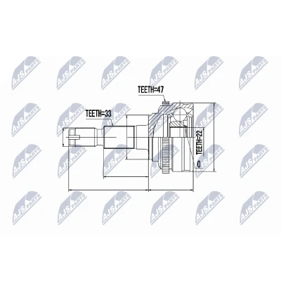 Afbeelding van Homokineet reparatie set, aandrijfas NTY NPZ DW 007