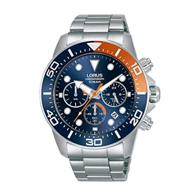 Afbeelding van Lorus Dameshorloge automatisch roestvrij staal met metalen band RT345JX9, rood blauw, Sport