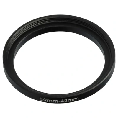 Afbeelding van vhbw Step up ring adapter van 39 mm naar 42 voor cameralens filteradapter, metaal, zwart