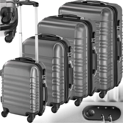 Afbeelding van tectake kofferset 4 delig , ABS hardshell, kleur grijs 402025