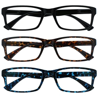 Afbeelding van Leesbril Zwart Bruin Blauw Lezers Waarde 3 Stuks Mannen Vrouwen UVR3092BK_BR_BL +2,00