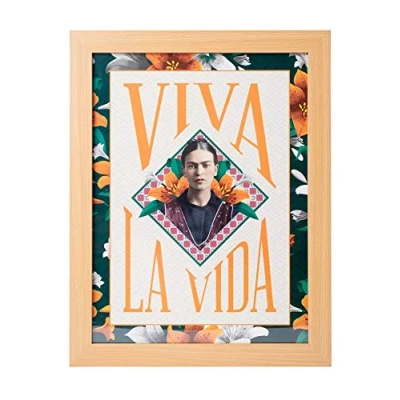 Afbeelding van Frida Kahlo Art Print &#039;Viva la Vida&#039; in fotolijst beuken kleur 30 x 40 cm