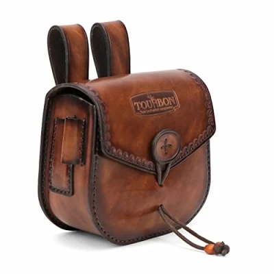 Afbeelding van TOURBON Multitool Lederen Riem Pouch EDC Fire Starter Houder voor Outdoor Camping Survival Jacht