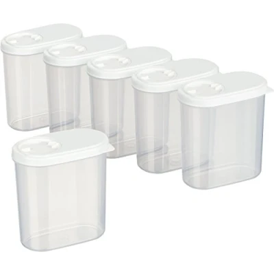 Afbeelding van MiraHome Set van 6 kruidenblikjes, kanen, Oostenrijkse kwaliteit, wit, 0,30 l