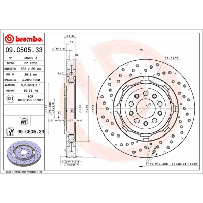 Afbeelding van Brembo Remschijven 09.C505.33