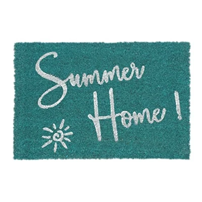 Afbeelding van Relaxdays deurmat kokos &#039;Summer Home&#039; voetmat 40x60 cm kokosmat antislip blauw