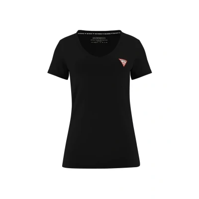 Afbeelding van Guess MINI Triangle TEE Tshirt basic, Dames, Maat: XS, Jet black