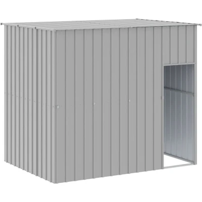 Afbeelding van vidaXL Hondenhok met dak 214x153x181 cm gegalvaniseerd staal grijs