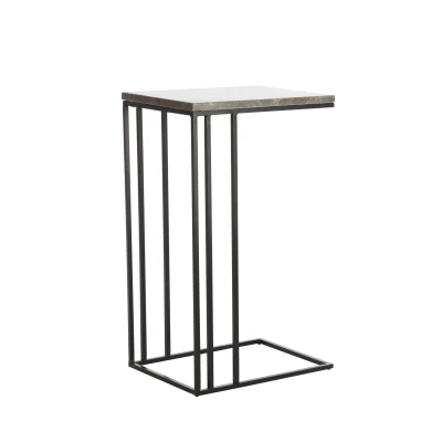 Afbeelding van Light &amp; Living Roshan bijzettafel 41x31x66 cm Marmer bruin/zwart