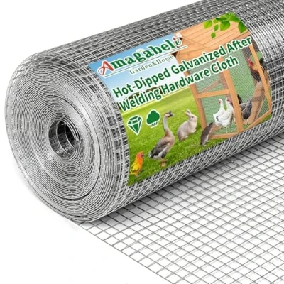 Afbeelding van Amagabeli DA008 woelmuis, volièregaas, kippengaas, 12,7 mm, verzinkt en gepuntgelast, gaas, thermisch verzinkt, gelast draadgaas, 0,8 omheining, draadgaas