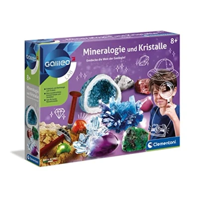 Afbeelding van Galileo Lab mineralogie en kristallen opgravingsset spel voor kinderen vanaf 8 jaar incl. grafgereedschap geode, 59005 van Clementoni