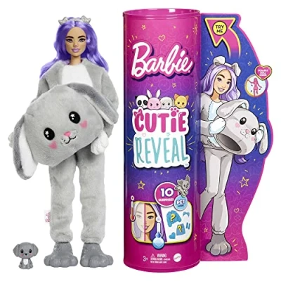 Afbeelding van Barbie Schattige Verrassing Pop met hondenknuffelpak en 10 verrassingen waaronder een minihuisdier kleurverandering, geweldig cadeau voor kinderen van 3 jaar ouder