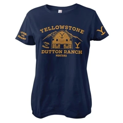 Afbeelding van Yellowstone Officieel gelicenseerd Barn Vrouwen T shirt (Marine), Groot