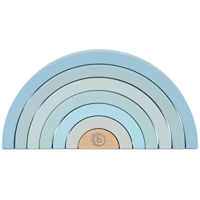 Afbeelding van bieco Houten regenboog om blauw te stapelen