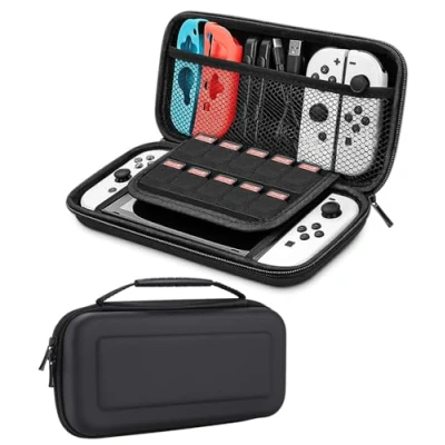 Afbeelding van SOBEAU Tas Case Compatibel met Nintendo Switch/Switch OLED, Hard Carrying Cover voor Switch, Beschermende opbergtas Switch Console, 10 Games en andere accessoires Zwart