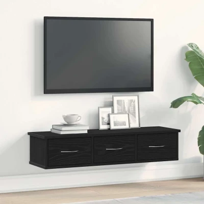 Afbeelding van vidaXL Wandkast 88x26x18,5 cm spaanplaat zwart eikenkleurig