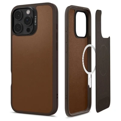 Afbeelding van CYRILL van Spigen Kajuk Mag hoesje compatibel met iPhone 16 Pro (2024) Saddle Brown