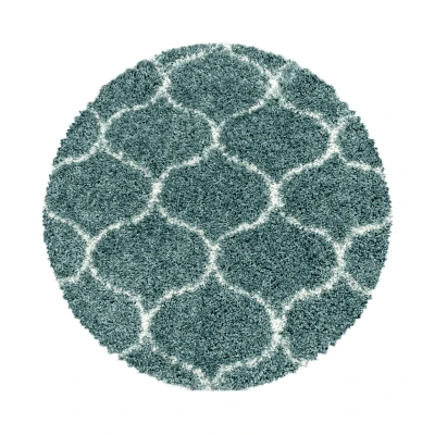 Afbeelding van Opera Soft Shaggy Hoogpolig Vloerkleed Blauw / Turquoise 160 cm rond