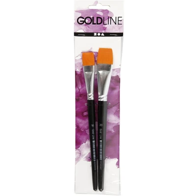 Afbeelding van Creativ Company Gold Line Penselen Plat, 2st.