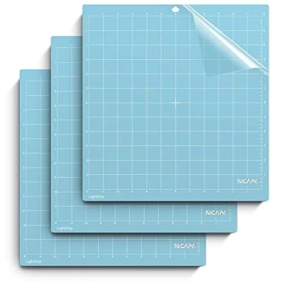 Afbeelding van NICAPA Snijmat voor Silhouette Cameo 4/3/2/1 (Light Grip, 30 x cm, verpakking van 3 stuks) lijm &amp; plakkerig antislip flexibel vierkant mesh blauw snijmatten reserveaccessoires set matten vinyl ambachtelijk