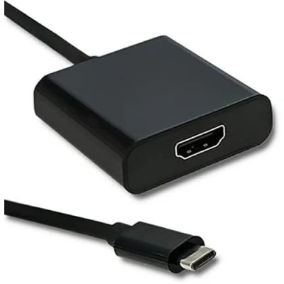 Afbeelding van Qoltec 50375 USB 3.1 Type C HDMI A Adapter voor kabel (USB C, A, stekker/bus, 0,23 m, zwart)