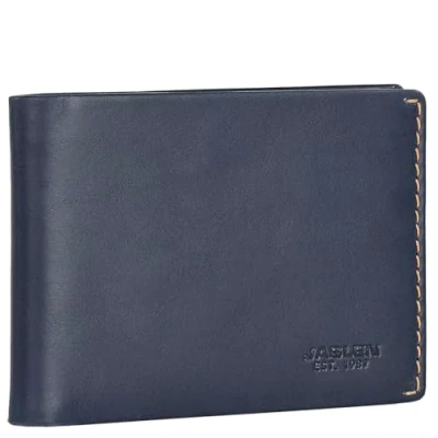 Afbeelding van JASLEN Portemonnee Leer Heren Functioneel en Duurzaam Wallet For Men, Mens met Tijdloze, Bestendige Leer. RFID Portemonnee. 205686, Marineblauw Camel