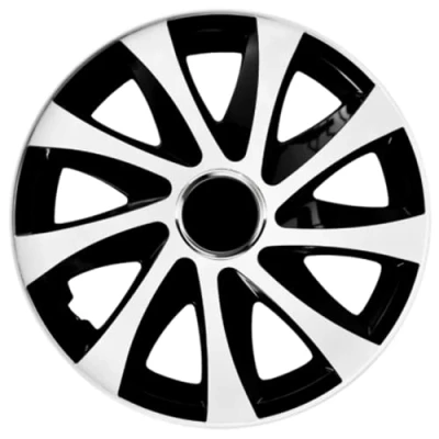 Afbeelding van NRM DRIFT Extra wieldoppen 14&quot; Set van 4 stuks Wit / Zwart