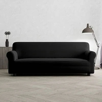 Afbeelding van Italian Bed Linen Bankovertrek &quot;Più Bello&quot;, zwart, 3 plaatsen