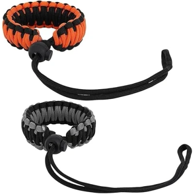 Afbeelding van MoKo Universal Paracord [2 Pack], Nylon Braided Adjustable Camera Hand Grip Strap for Video Camcorder, Binoculars and Nikon/Canon/Sony/Minolta/Panasonic/SLR/DSLR Digital Camera,Black Orange&amp;Black Gray