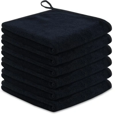 Afbeelding van Microvezel make up remover doek gum ultrazacht gezichtsreinigingsdoek washandjes gezicht herbruikbaar en hypoallergeen 30cmx30cm 6 pack zwart