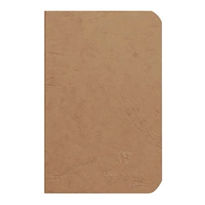 Afbeelding van Clairefontaine Age Bag 73410C Schrift, 9 x 14 cm, zakformaat, ideaal om mee te nemen, blanco, 48 vellen, bruin, 1 stuk