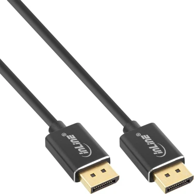 Afbeelding van Dunne premium DisplayPort kabel versie 1.4 (5K/8K 60Hz) / zwart 0,50 meter