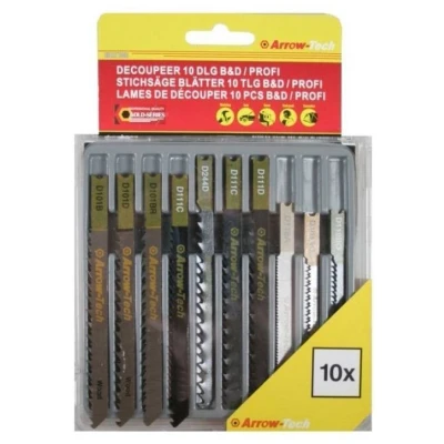 Afbeelding van Benson Universele Decoupeerzaagbladen met U Schacht voor Hout &amp; Metaal 10 delig