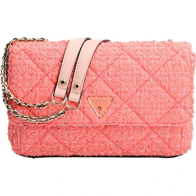 Afbeelding van GUESS Schoudertas Cessily Convertible Flap Coral Koraalrood